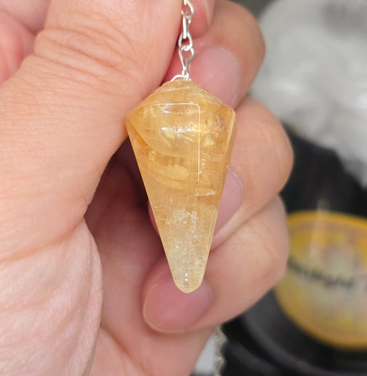The Light of Clarity: Faceted Citrine Dowsing Pendulum