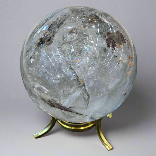 Clear Quartz Sphere with Inclusions
