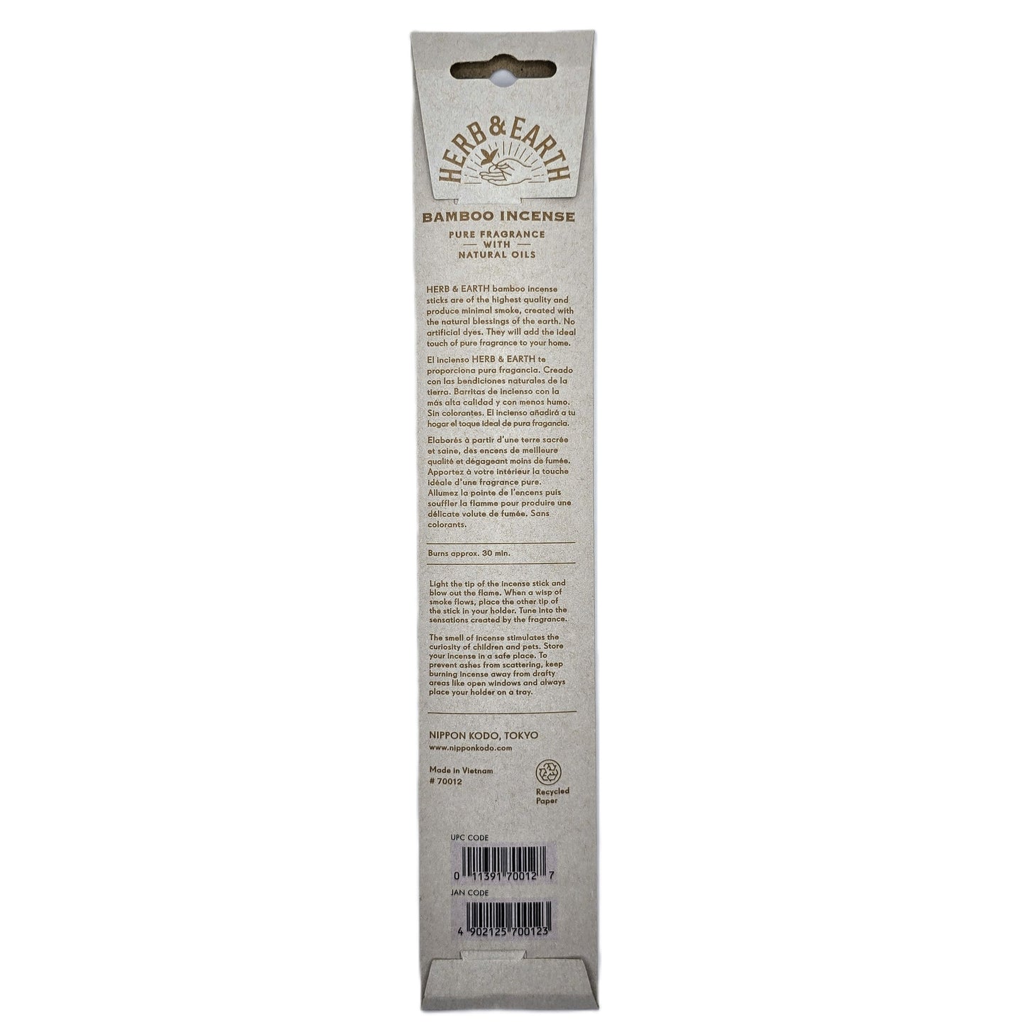 Nippon Kodo Herb & Earth - No.12 Vanilla Incense