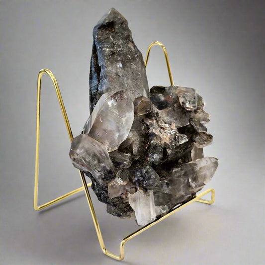 himalayan quartz cluster with hematite