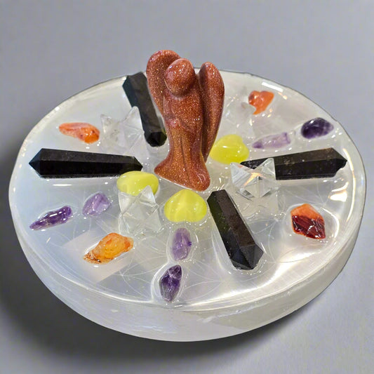 Sandstone Angel Crystal Grid