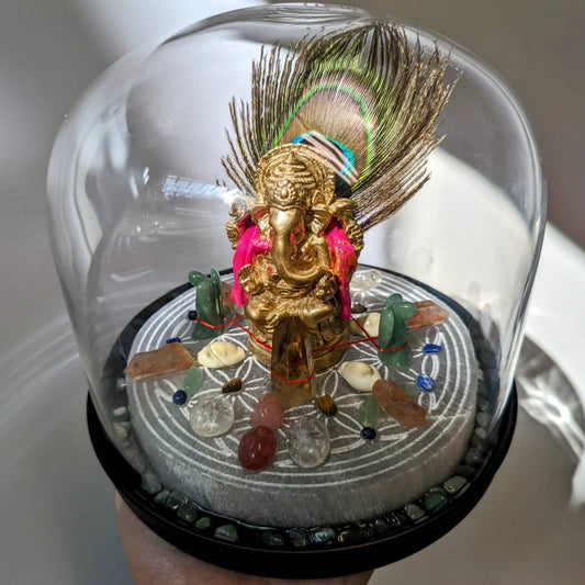Lord Ganesha Crystal Grid – Sacred Altar Piece for Divine Blessings