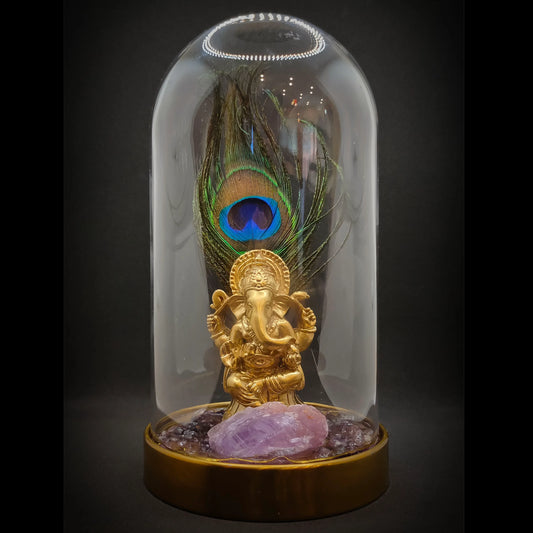 Sacred Wisdom: Lord Ganesha Crystal Energy Statue