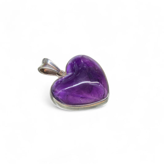 Amethyst Heart Pendant (Sterling Silver 925)