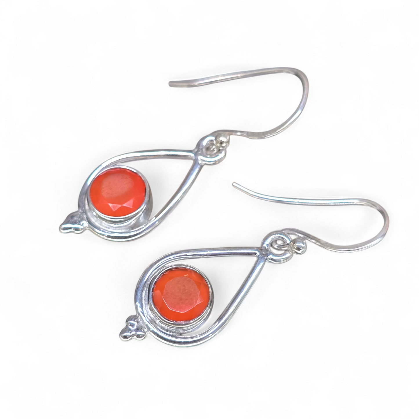 Carnelian Earrings #2 (Sterling Silver 925)