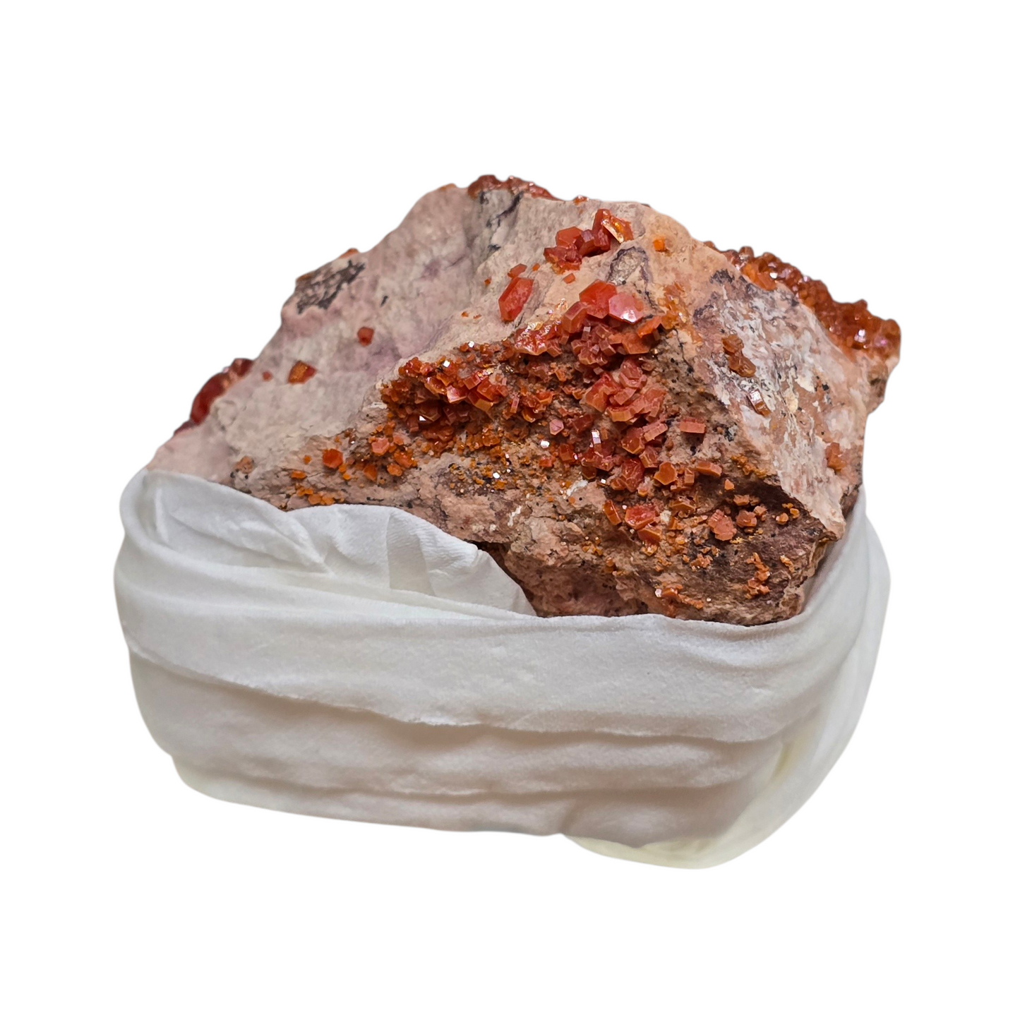 The Spark of Endurance: Raw Vanadinite Crystal Specimen