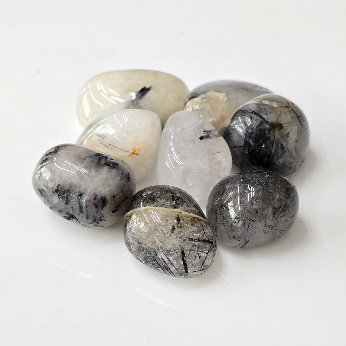 Tourmalinated Quartz Tumble Stone (AA Grade - Tibet)