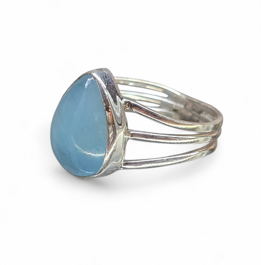 Aquamarine Size 8.5 Ring (Sterling Silver 925)