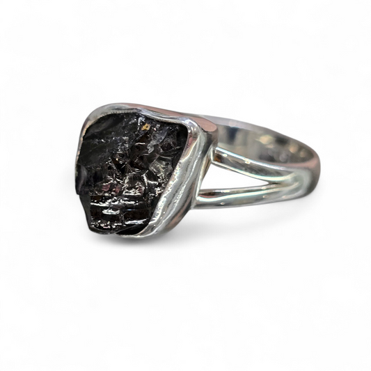 Raw Shungite Size 9.5 Ring #3 (Sterling Silver 925)