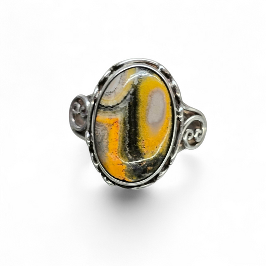 Bumblebee Jasper Size 8 Ring (Sterling Silver 925)