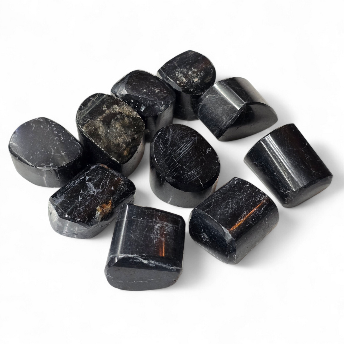 Polished Black Tourmaline Tumbles