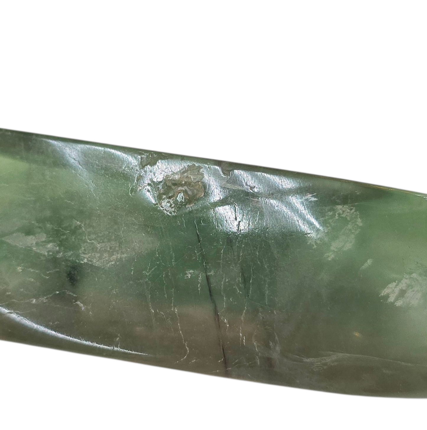 Nature’s Mint: Green Fluorite Hand-Carved Leaf Bowl
