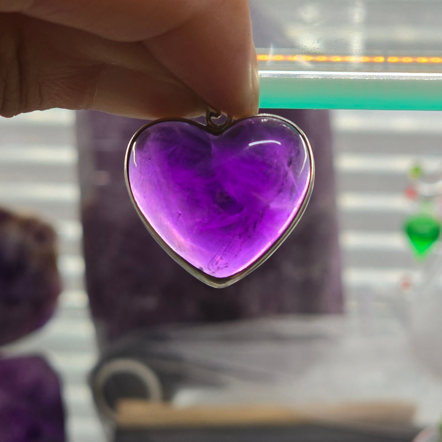 Amethyst Heart Pendant (Sterling Silver 925)