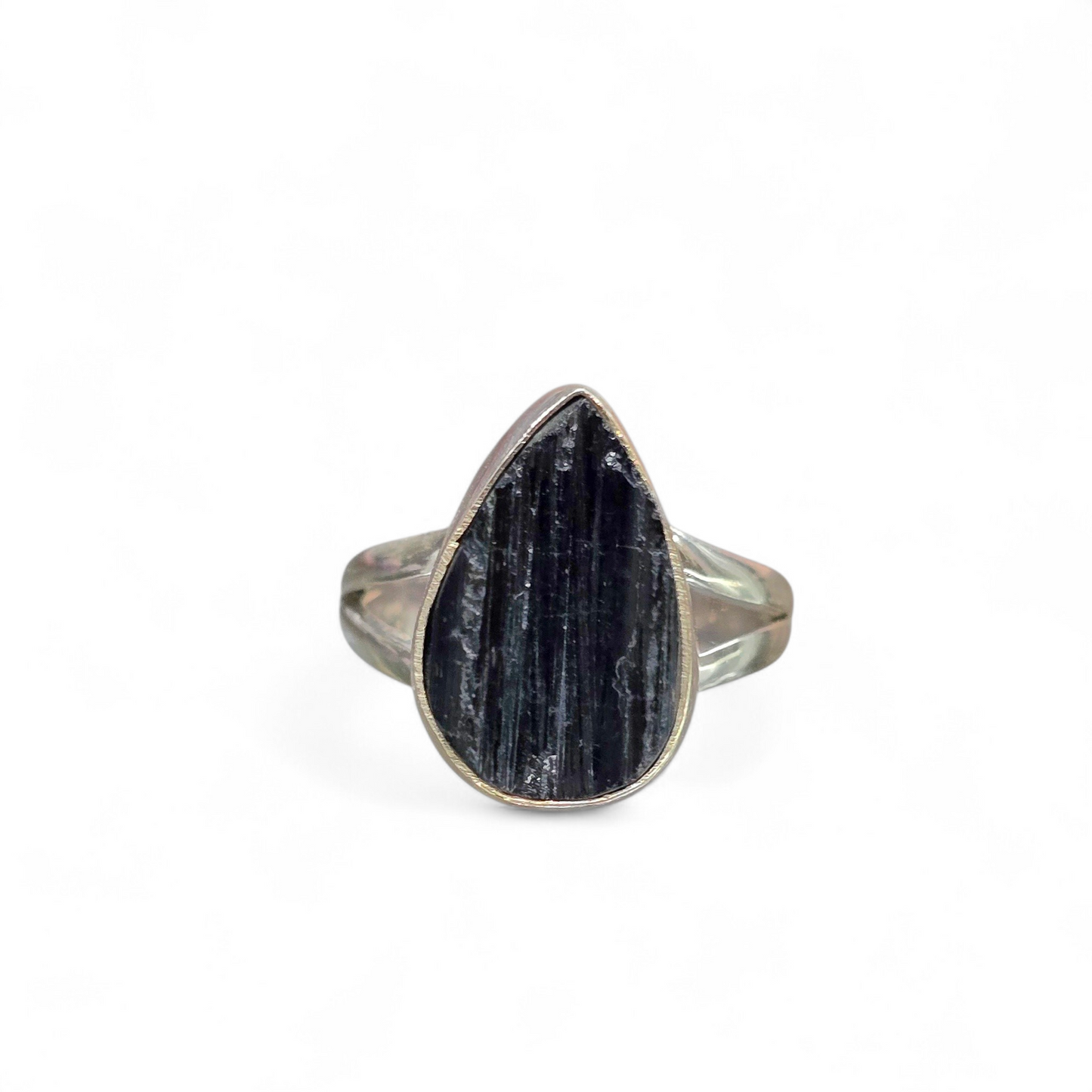 Black Tourmaline Size 6.5 Ring #1 (Sterling Silver 925)