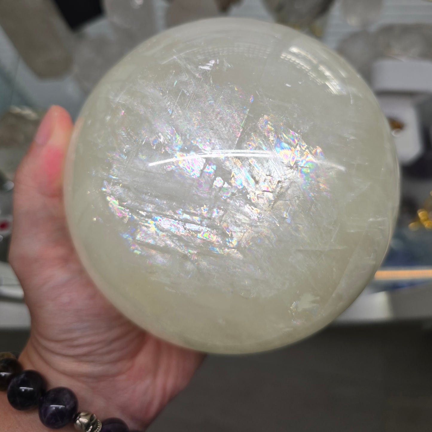 Visionary Clarity: Optical Calcite (Iceland Spar) Sphere