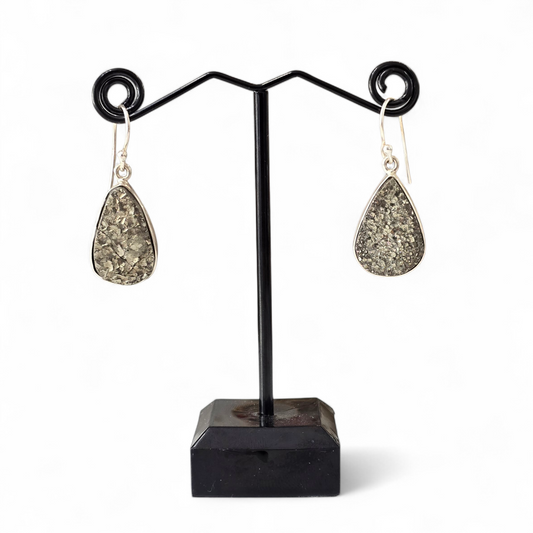 Pyrite Earrings 925 Sterling Silver