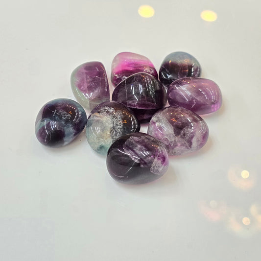 Rainbow Fluorite Tumble Stone (AAAA Grade - Russia)