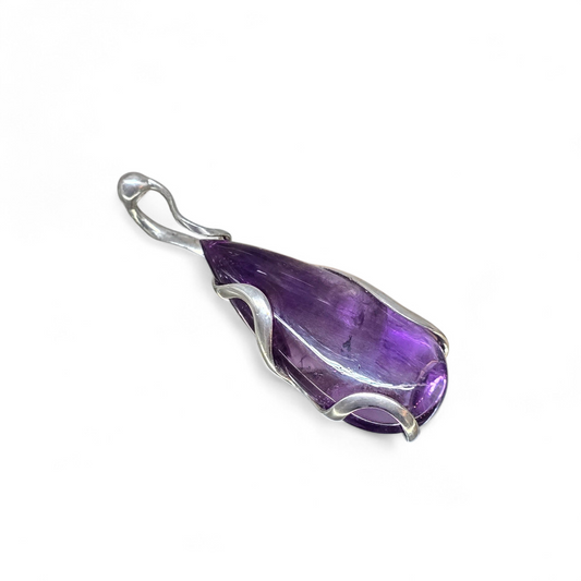 The Violet Tear: Organic Amethyst "Spirit" Pendant (Sterling Silver 925)