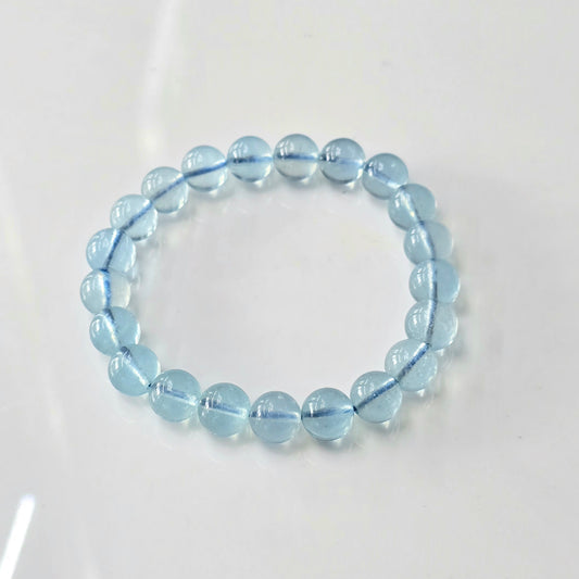 Aquamarine Bracelet A (Approx. 8mm Beads · 17cm)