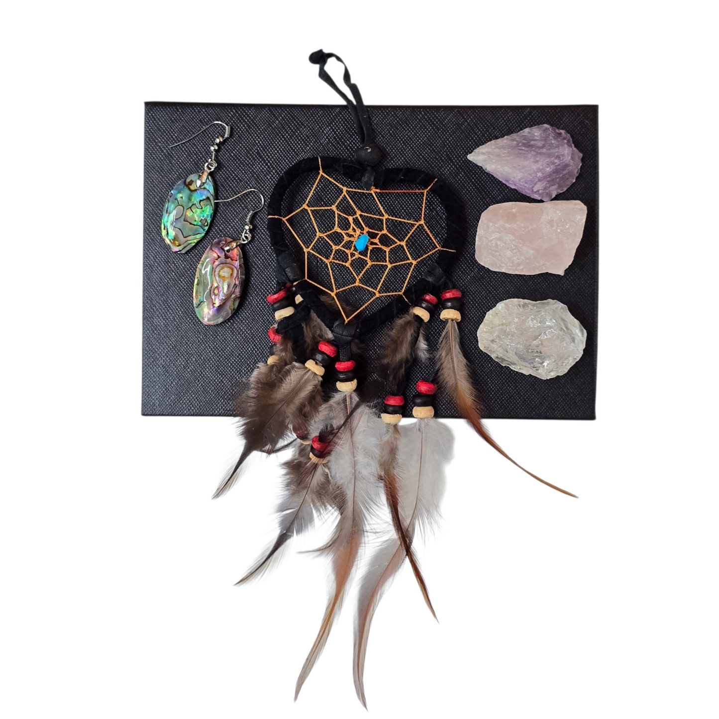 The Guardian Heart Gift Box: Crystal, Jewelry & Dreamcatcher Set