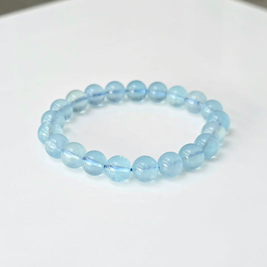 Aquamarine Bracelet B (Approx. 8mm Beads · 17cm)