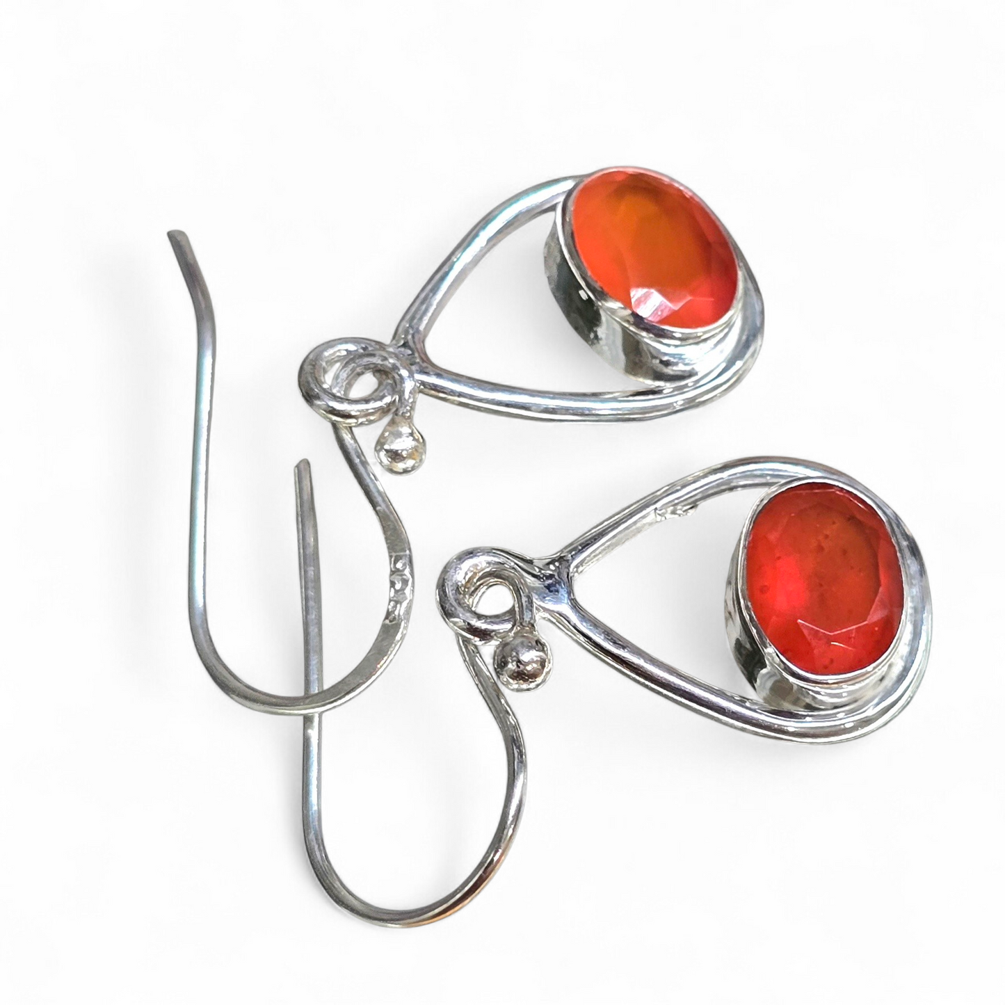 Carnelian Earrings (Sterling Silver 925)