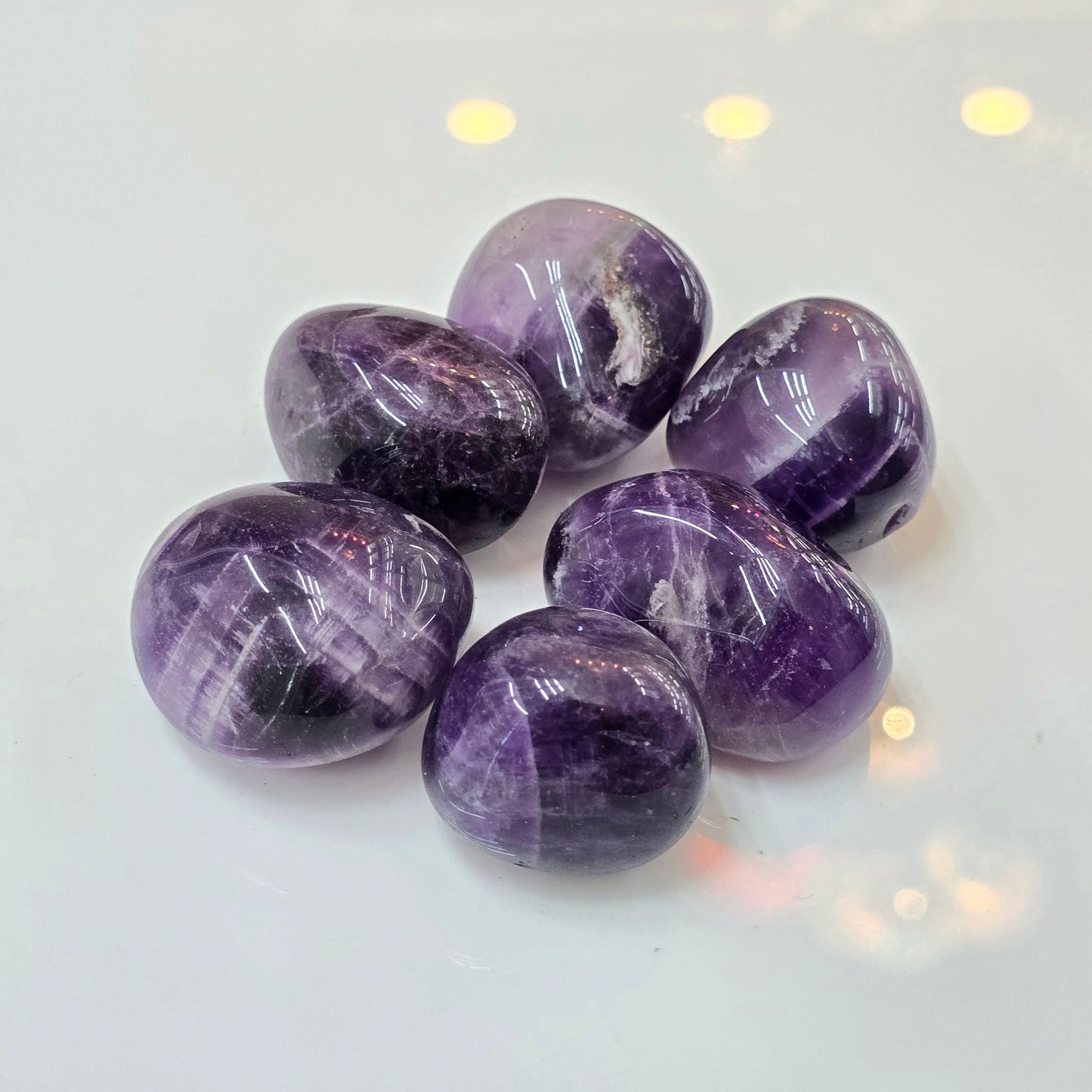 Chevron Amethyst Large Tumble Stone (AAAA Grade - Brazil)