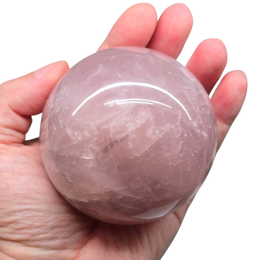 Radiant Love & Infinite Peace: Premium Grade Polished Rose Quartz Sphere (approx.80mm)