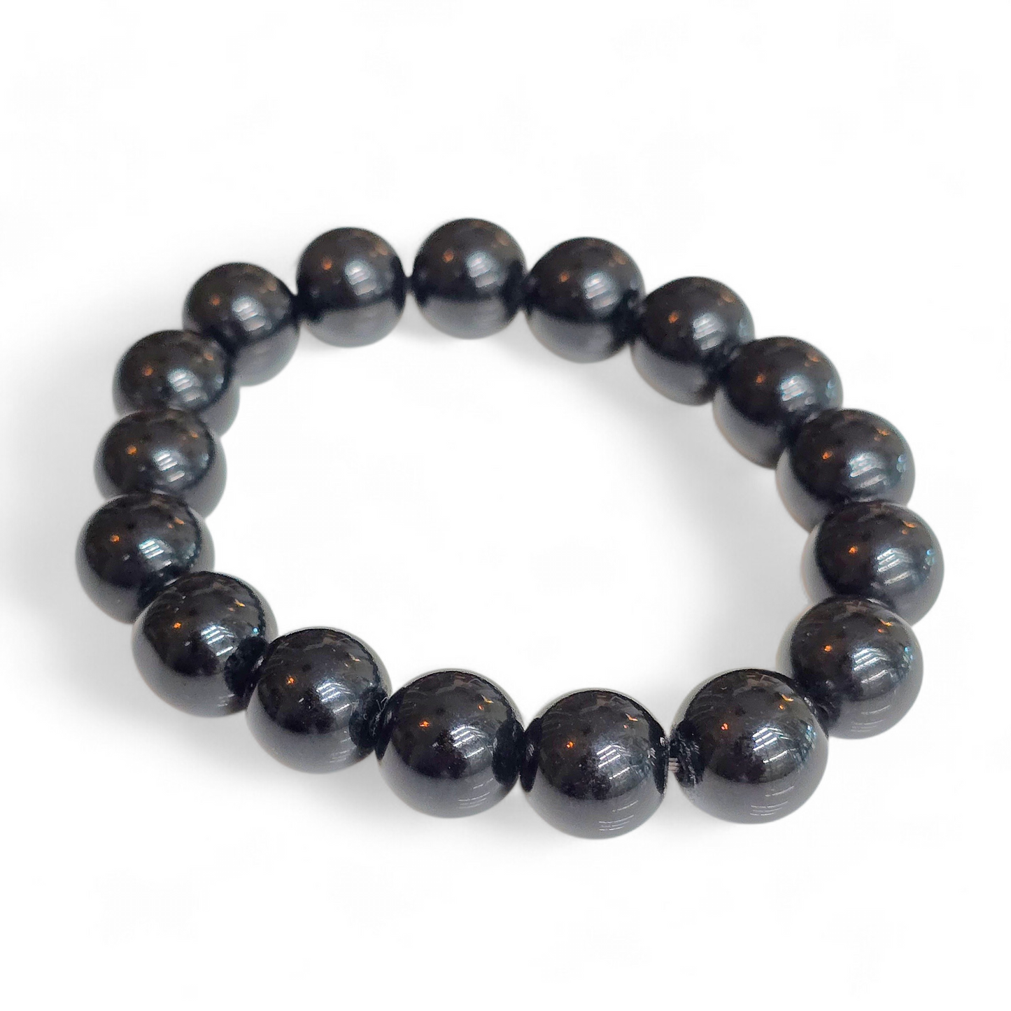 The Void Shield: Natural Black Obsidian Bead Bracelet (10mm Beads · 17cm)