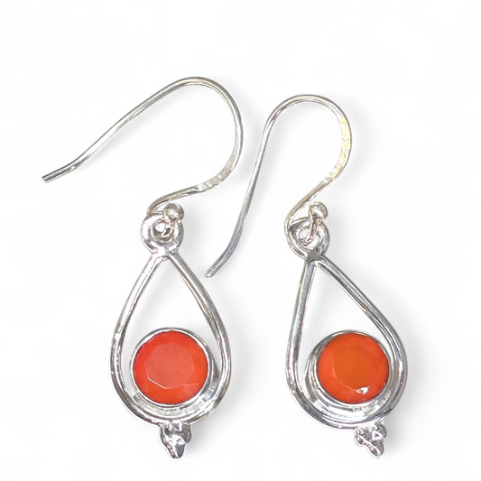 Carnelian Earrings #2 (Sterling Silver 925)