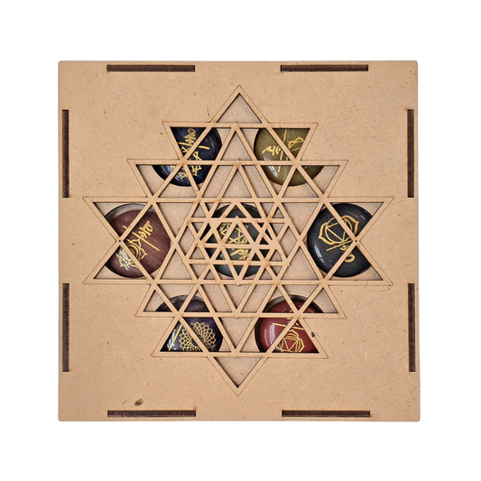 Sacred Geometry & Alignment: Sri Yantra 7 Chakra Stone Set
