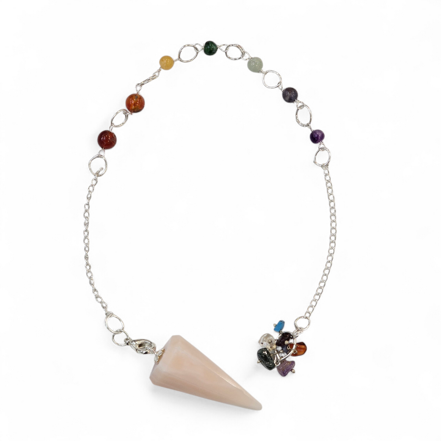 Pink Opal with Chakra Beads Pendulum