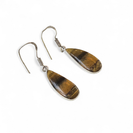 Tiger’s Eye Earrings (Sterling Silver 925)
