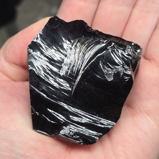 The Volcanic Shield: Raw Black Obsidian Specimen #1