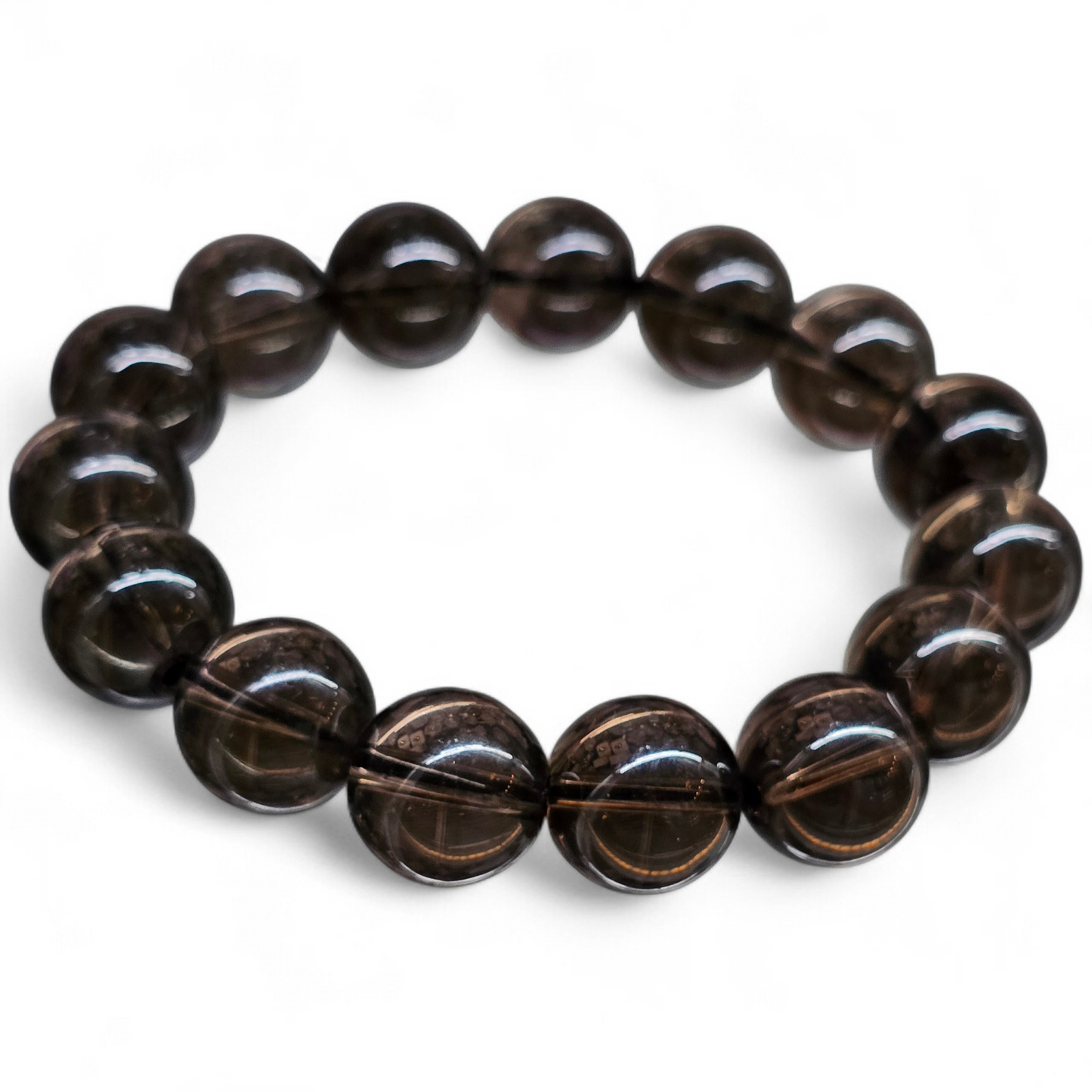 Grounded Protection: Smoky Quartz Bead Bracelet (10mm Beads · 16cm)