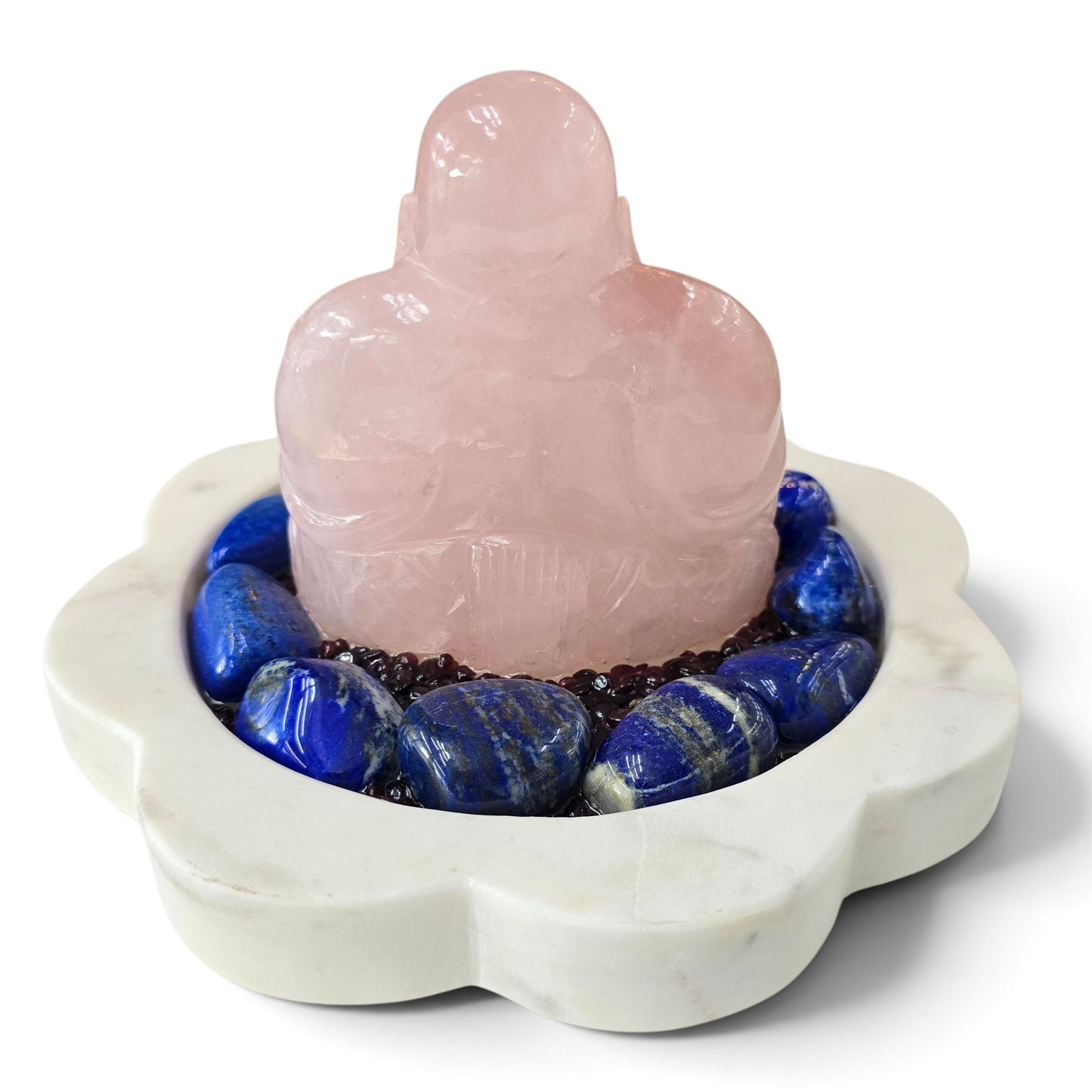 The Manifestation of Joy: Rose Quartz Happy Buddha Crystal Grid