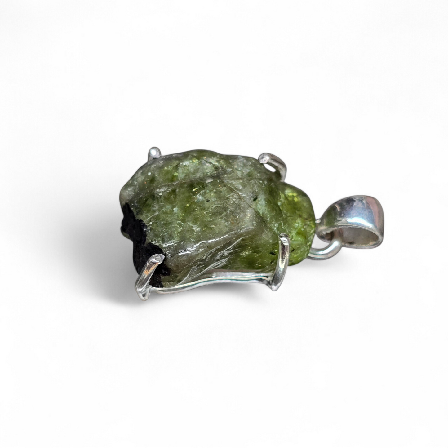 Raw Peridot Pendant #2 (Sterling Silver 925)