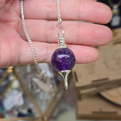 The Oracle’s Compass: Amethyst Sphere Dowsing Pendulum