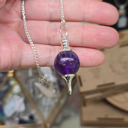 The Oracle’s Compass: Amethyst Sphere Dowsing Pendulum