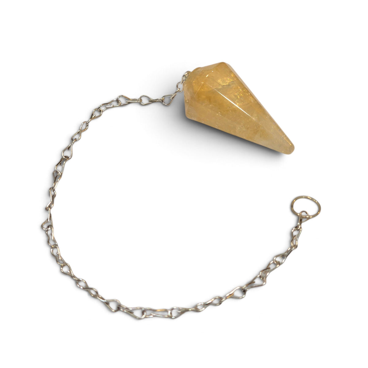 The Light of Clarity: Faceted Citrine Dowsing Pendulum