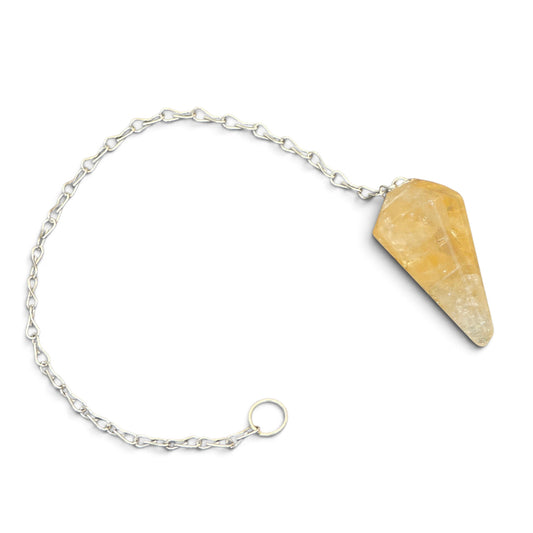 The Light of Clarity: Faceted Citrine Dowsing Pendulum