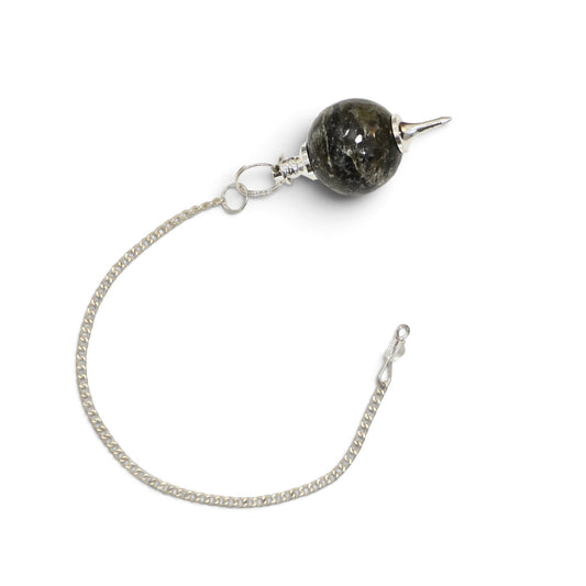 The Shaman's Compass: Labradorite Sphere Dowsing Pendulum