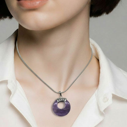 Amethyst Circular Talisman Pendant