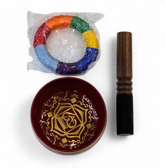 Tibetan Singing Bowl (Red) 13cm dia.