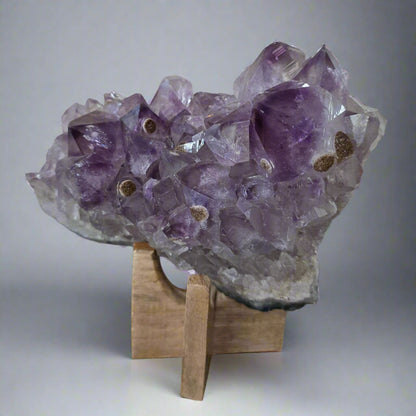 Amethyst Cluster with Cristobalite & Siderite 