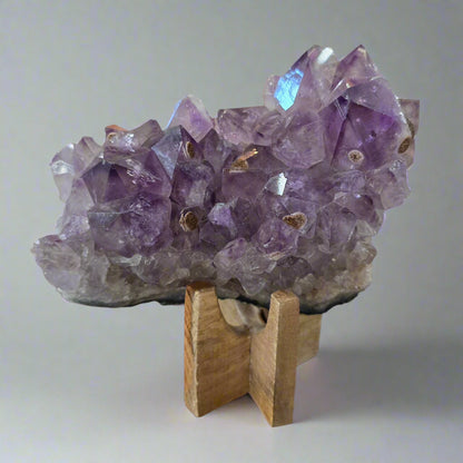 Amethyst Cluster with Cristobalite & Siderite