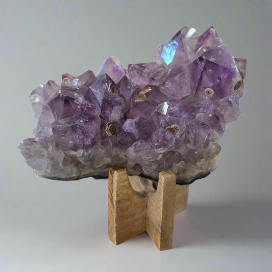 Amethyst Cluster with Cristobalite & Siderite