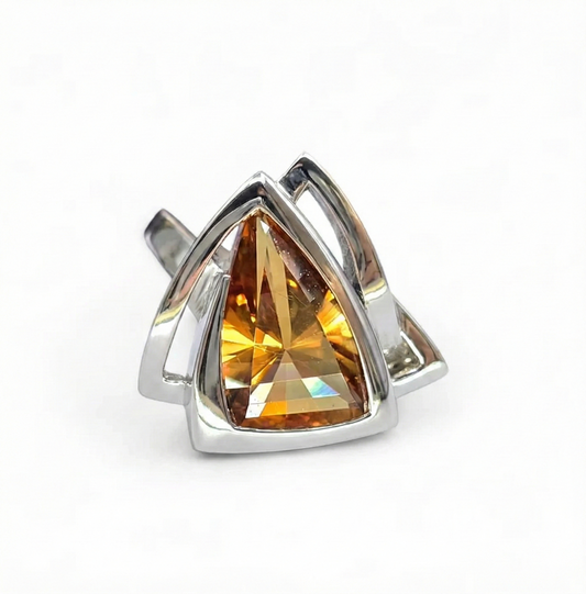 The Golden Sovereign: Deep Honey Citrine Manifestation Size 9 Ring (Sterling Silver 925)