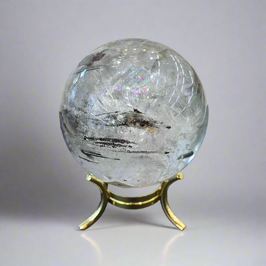 Clear Quartz Sphere with Inclusions