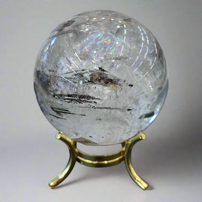 Clear Quartz Sphere with Inclusions